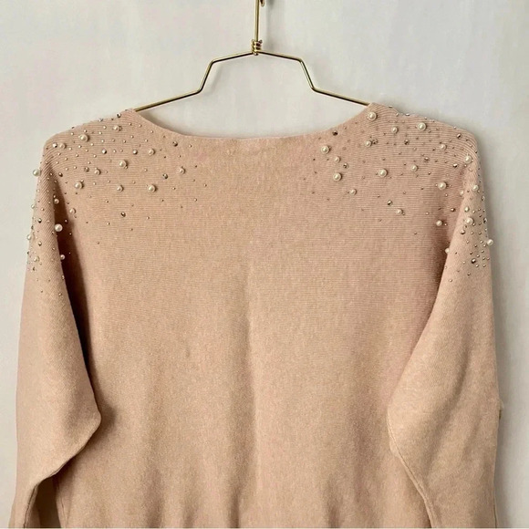 Siren Lily Maternity Jewel Sweater Plus Size 1X Cream Batwing Sleeve - Picture 6 of 8